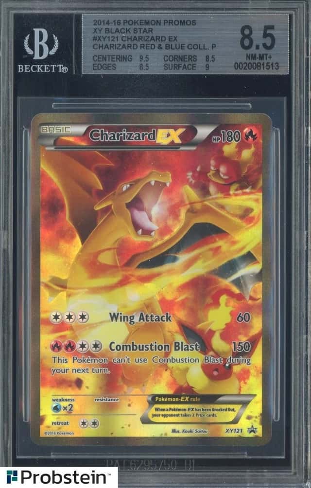 2016 Pokemon XY BSP Red & Blue Collection #XY121 Charizard EX BGS 8.5 NM-MT+
