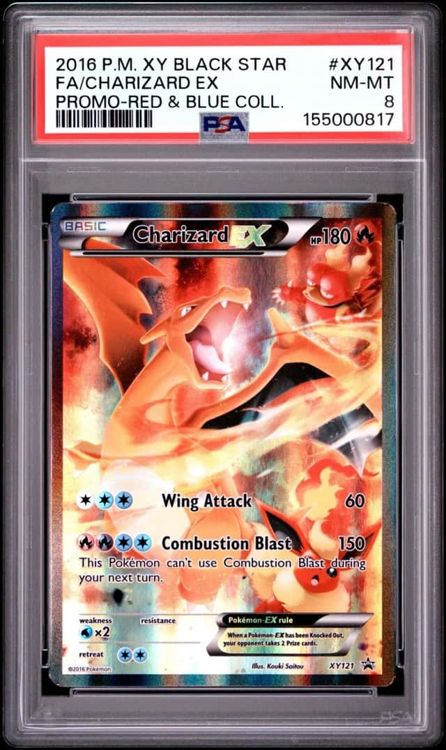 2016 POKEMON XY BLACK STAR PROMO #XY121 FULL ART/CHARIZARD EX PSA 8