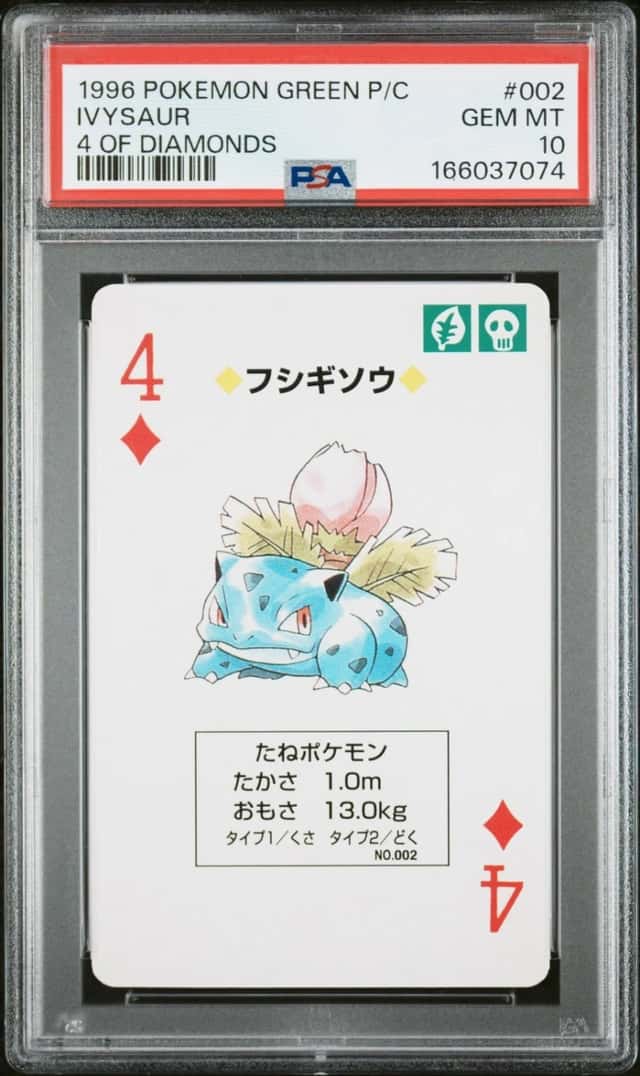 Pokemon Ivysaur Green Version Playing Cards 002 4 Of Diamonds PSA 10 Gem Mint