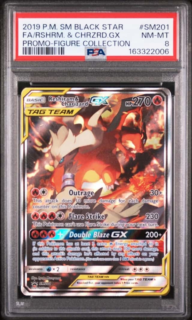 Pokemon Reshiram & Charizard Gx Promo SM201 Charizard-Gx Figure Coll. PSA 8