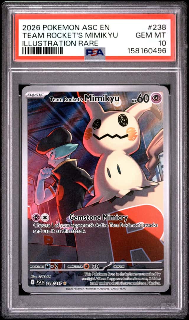 Pokemon Team Rocket's Mimikyu Ascended Heroes 238/217 Illustration Rare PSA 10