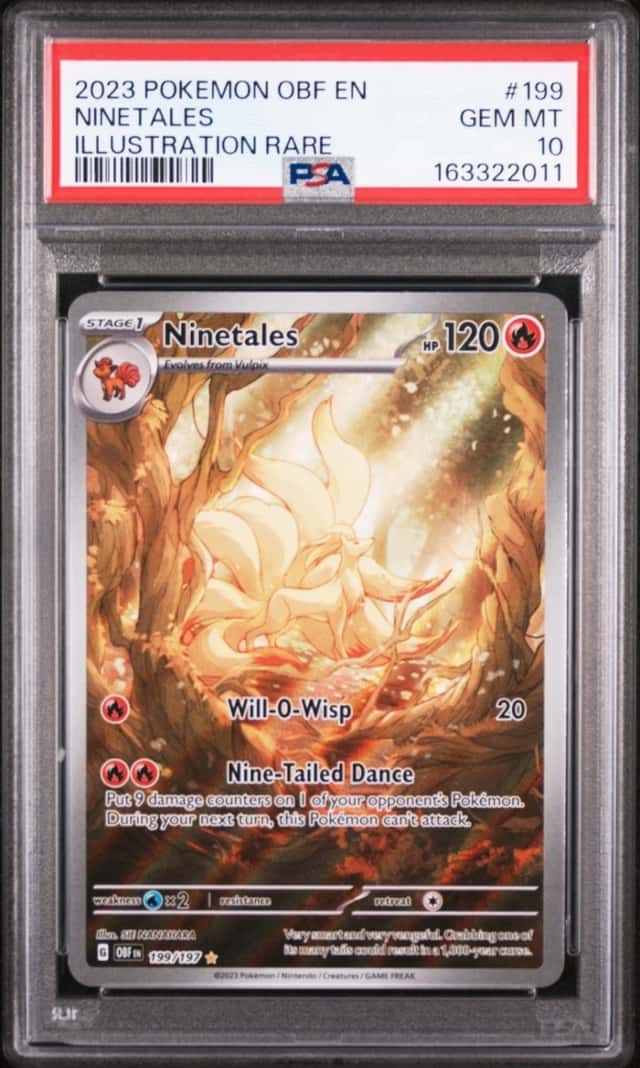 Pokemon Ninetales Obsidian Flames 199/197 Illustration Rare PSA 10 Gem Mint