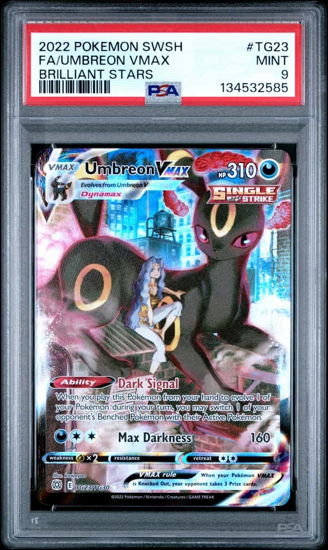 2022 Pokemon Umbreon VMAX Trainer Gallery Secret Rare #TG23/TG30 PSA 9