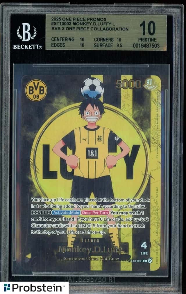 2025 ONE PIECE EN MONKEY D LUFFY BVB X MATCH DAY BGS 10 PRISTINE