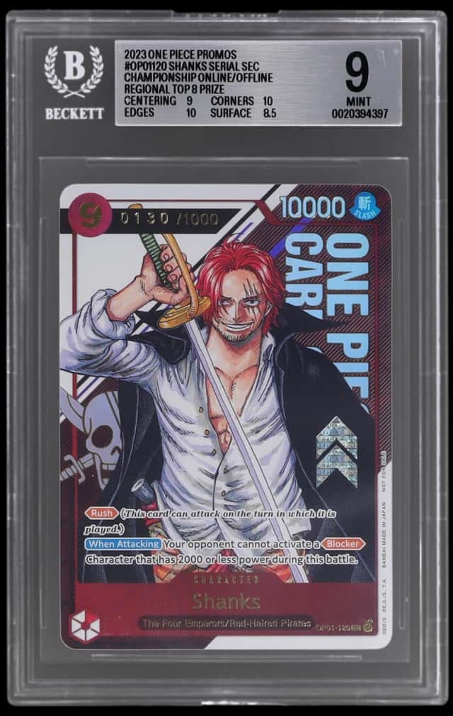 2024 Tournament Promos English Online Regionals Top 8 Shanks #OP01-120 /1000