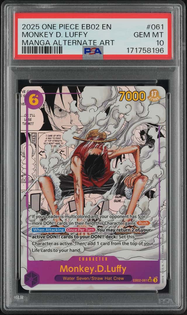 2025 One Piece Booster Anime 25th Collection Manga Alternate Art Monkey D. Luffy #EB02061