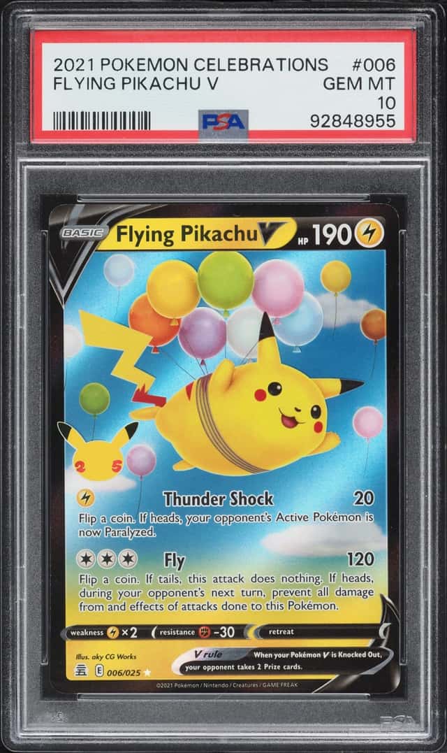 2021 Pokemon Sword & Shield Celebrations Holo Flying Pikachu V #6 PSA 10 GEM MINT