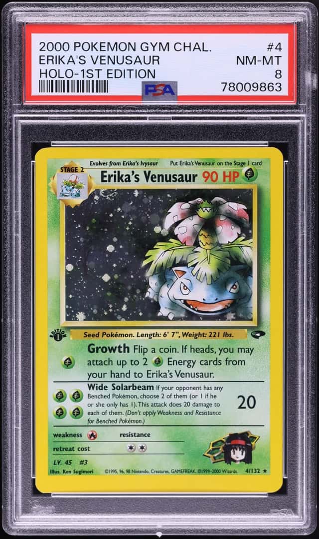 2000 Pokemon Gym Challenge 1st Edition Holo Erika's Venusaur #4 PSA 8 NM-MT
