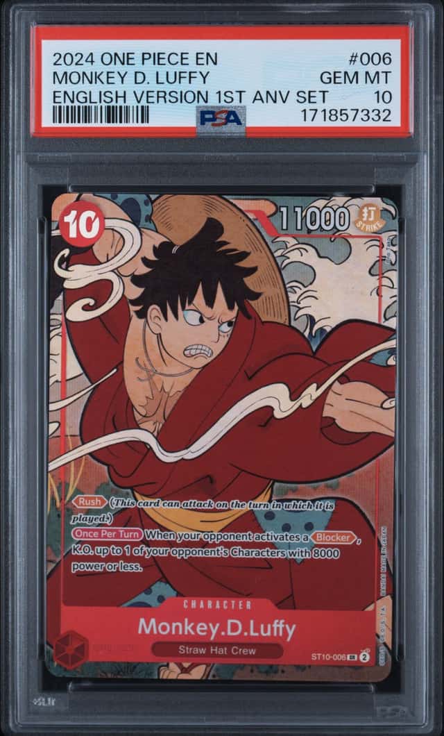 2024 One Piece EN English Version 1st Anniversary #006 Monkey D Luffy PSA 10