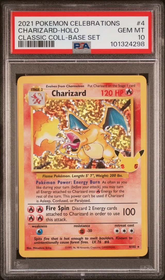 Charizard Holo 4/102 Celebrations Classic Holo Pokemon PSA 10 *298