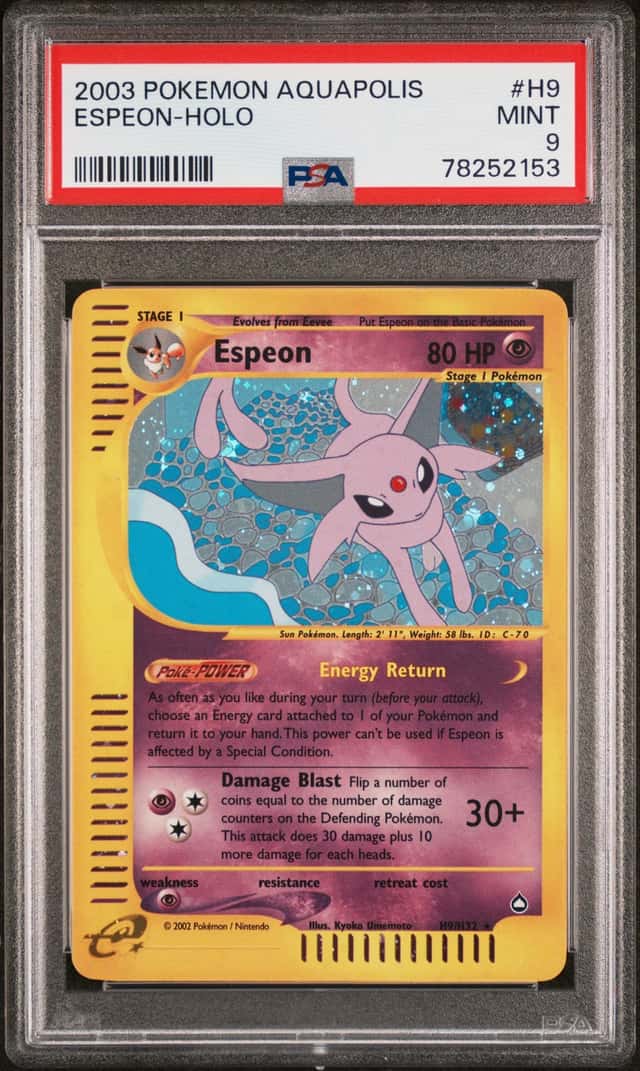 2003 Pokemon Aquapolis Espeon-Holo - PSA 9