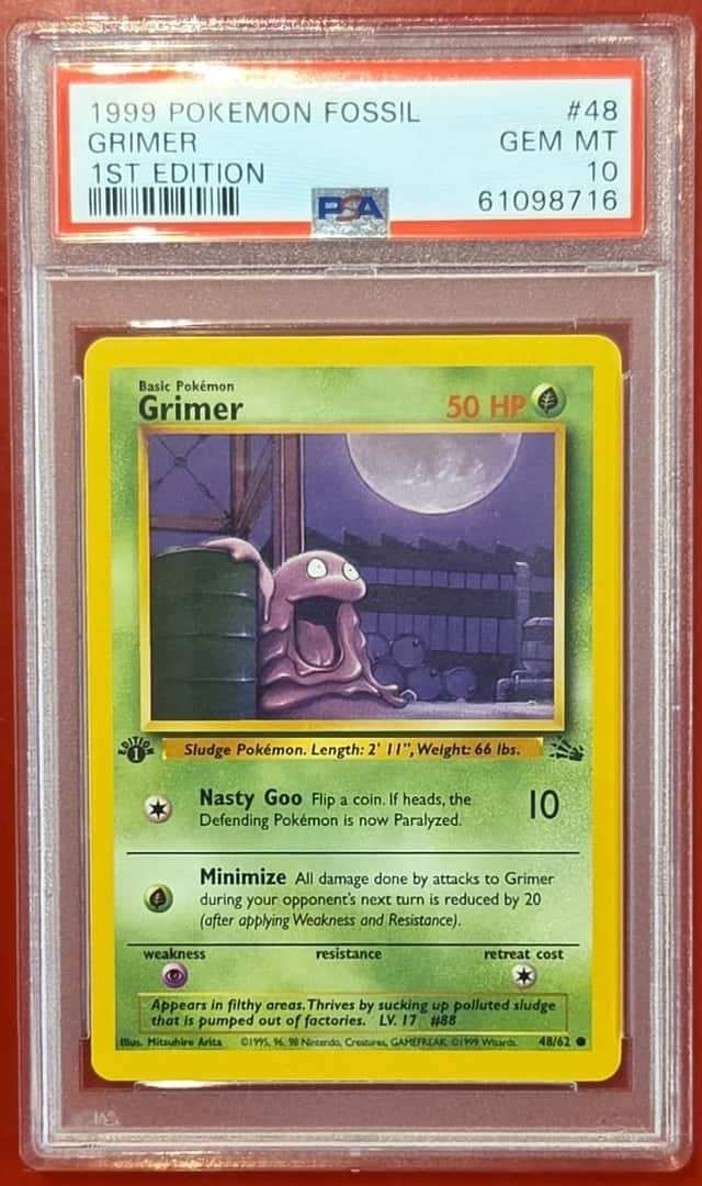 Pokemon TCG Fossil 1999 Grimer 48/62 1st Edition ENG PSA 10 50 HP