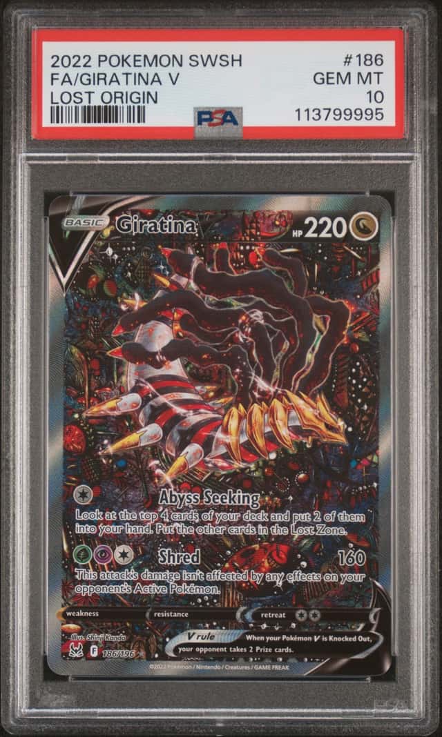 2022 Pokemon GIRATINA V #186/196 Lost Origin Ultra Rare English PSA 10
