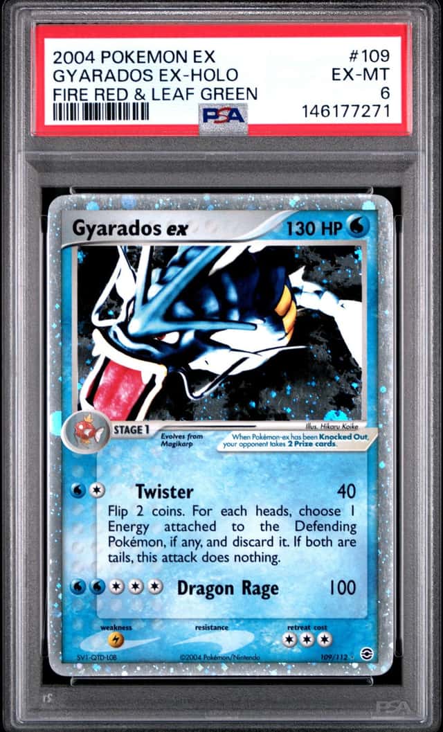 Pokemon 2004 EX Gyarados Holo Card #109 Fire Red & Leaf Green PSA 6