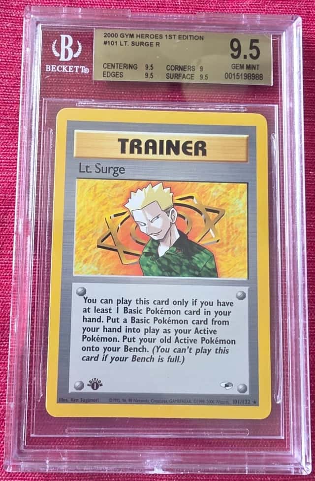 Pokémon TCG 2000 GYM HEROS 1st Edition #101 LT. Surge R
