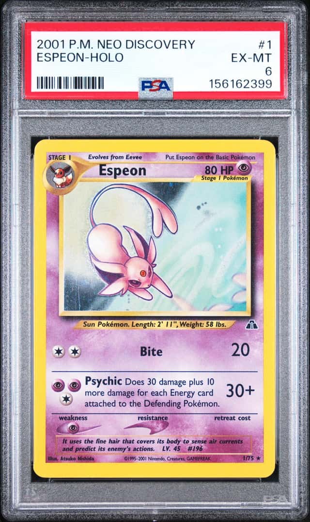 2001 POKEMON NEO DISCOVERY #1 ESPEON-HOLO PSA 6