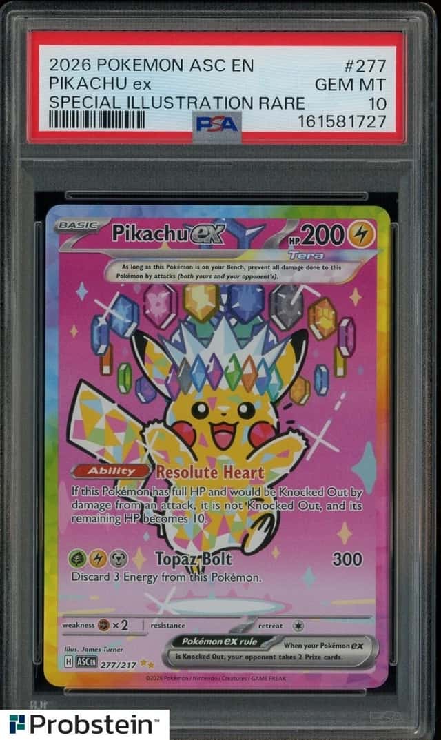 2026 Pokemon ASC EN Special Illustration Rare #277 Pikachu ex PSA 10