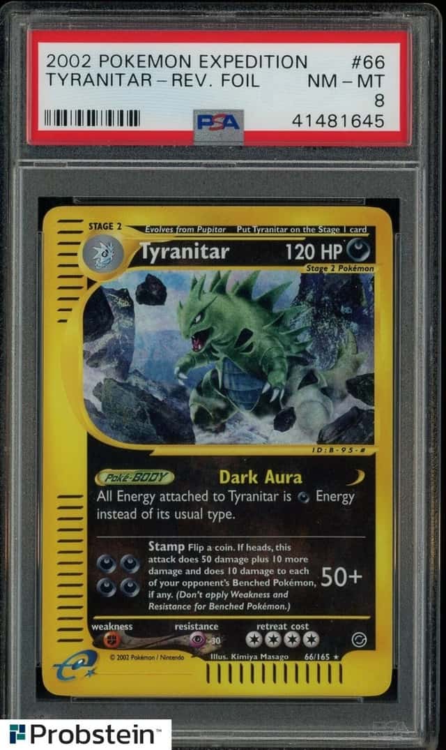 2002 Pokemon Expedition #66 Tyranitar Reverse Foil PSA 8 NM-MT