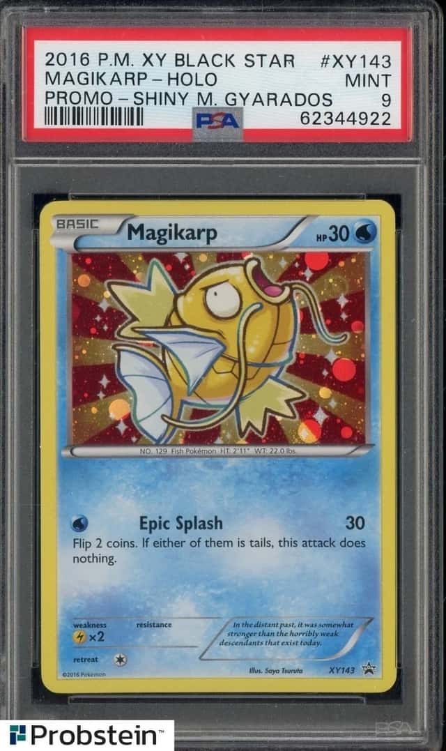 2016 Pokemon XY Black Star Promo Holo #XY143 Magikarp Shiny M Gyarados Box PSA 9