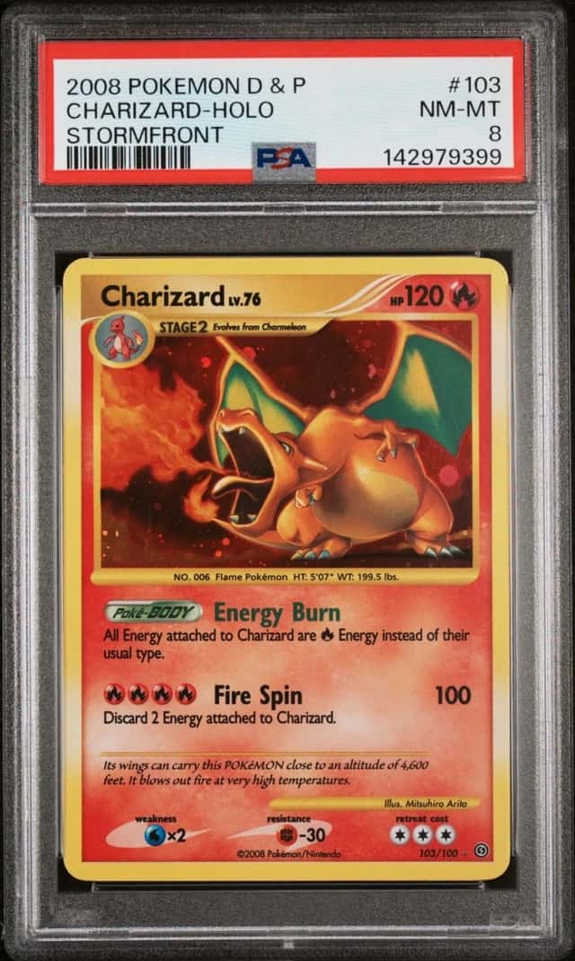 POKEMON CHARIZARD-HOLO STORMFRONT 2008 DIAMOND & PEARL STORMFRONT #103 PSA 8