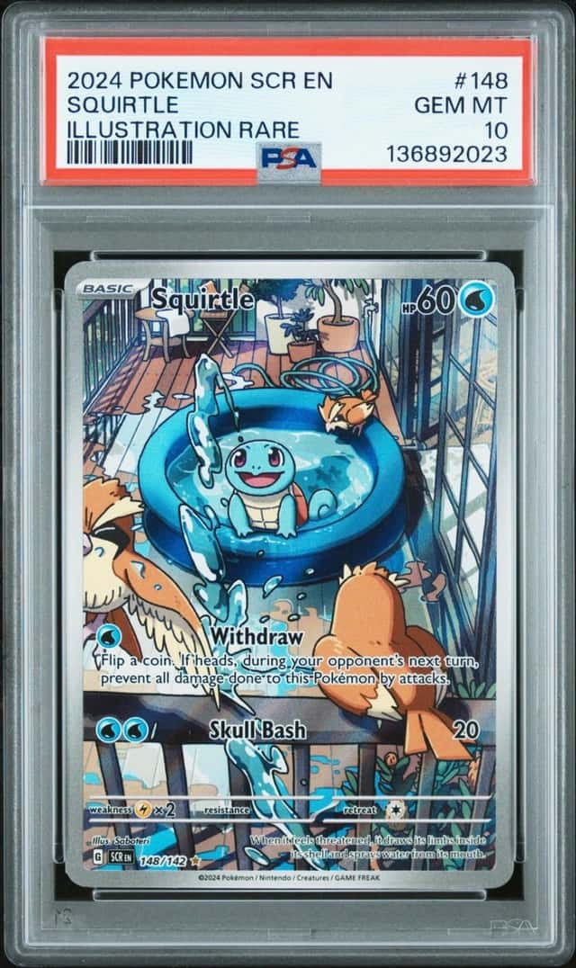 2024 POKEMON SCR EN-STELLAR CROWN ILLUSTRATION RARE #148 SQUIRTLE PSA 10