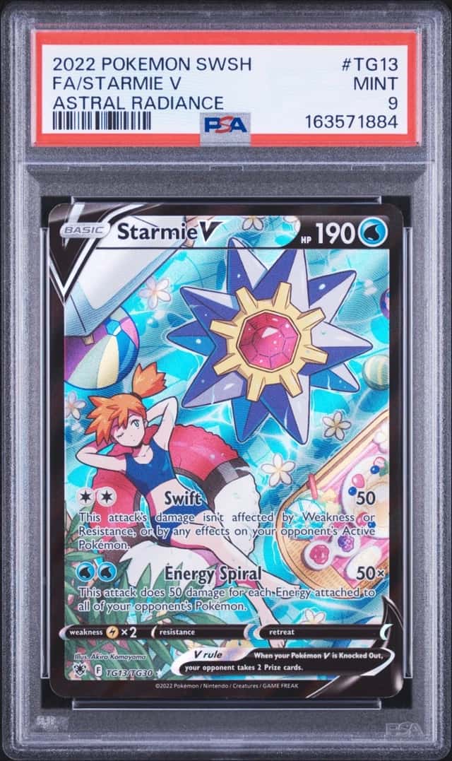 2022 POKEMON SWORD & SHIELD ASTRAL RADIANCE #TG13 FULL ART/STARMIE V PSA 9