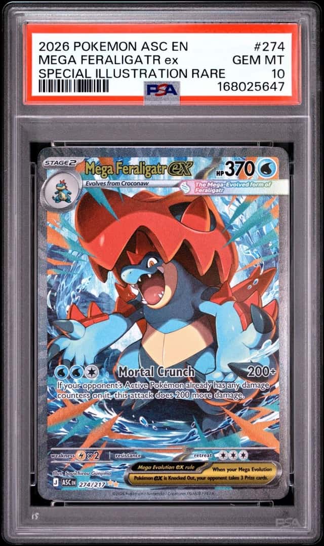 2026 POKEMON ASCENDED HEROES SPECIAL ILLUSTRATION RARE MEGA FERALIGATR EX PSA 10
