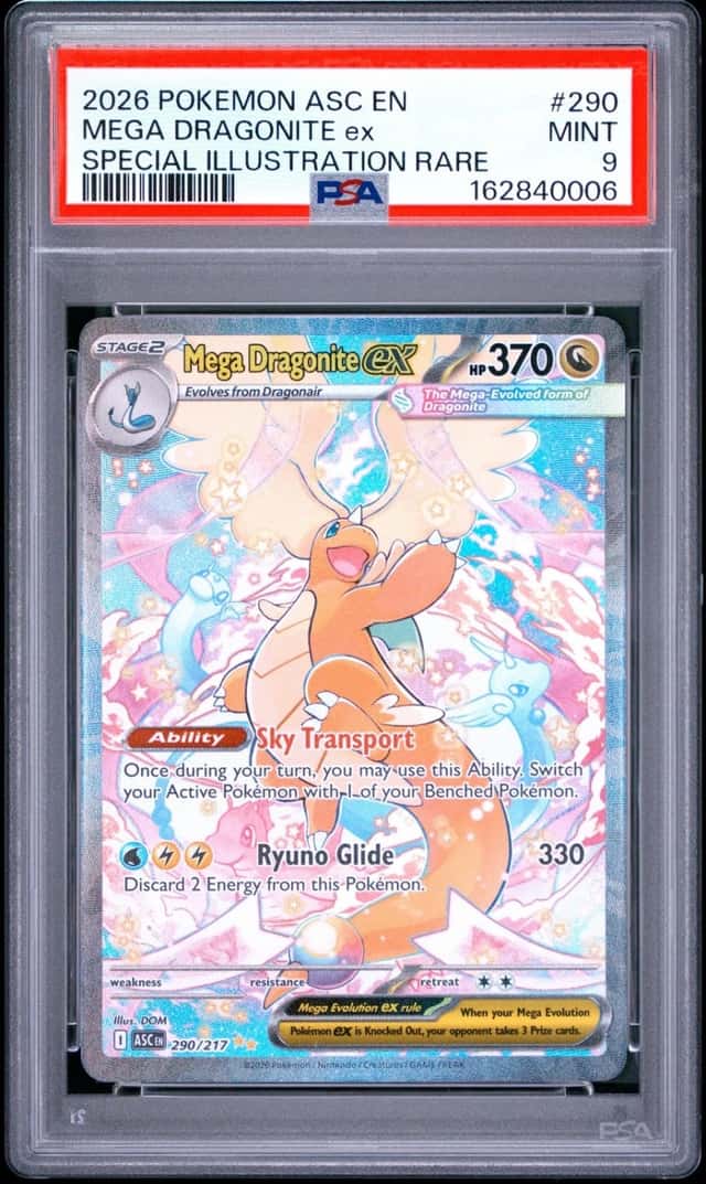 2026 POKEMON ASCENDED HEROES SPECIAL ILLUSTRATION RARE MEGA DRAGONITE EX PSA 9