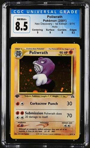 POLIWRATH 2001 POKEMON NEO DISCOVERY 1ST EDITION HOLO #9/75 CGC 8.5 Q5966