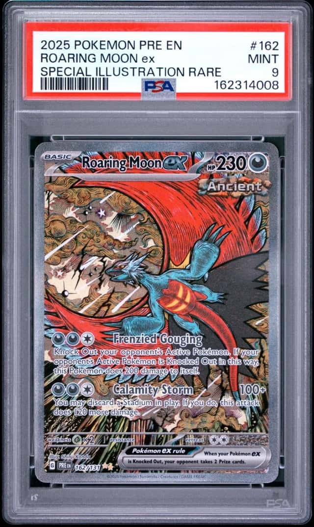 2025 POKEMON PRE EN-PRISMATIC EVOLUTIONS #162 ROARING MOON EX PSA 9