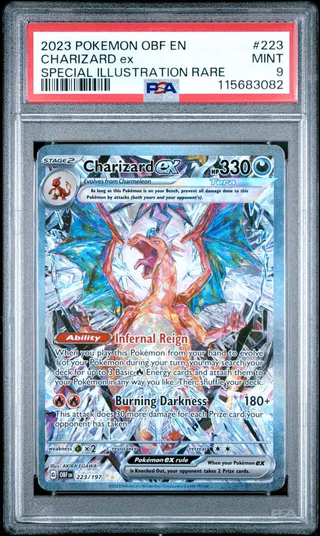 2023 Pokémon Obsidian Flames Charizard Ex Special Illustration Rare PSA 9
