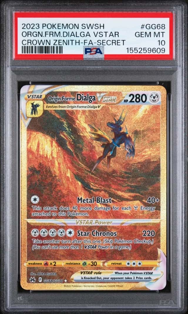 2023 POKEMON SWORD & SHIELD CROWN ZENITH FA/ORIGIN FORME DIALGA VSTAR PSA 10