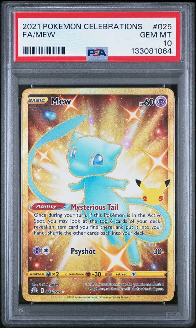 Mew 025 PSA 10 Celebrations 25th anniversary Shiny Mew 2021 Pokemon Gem Mint