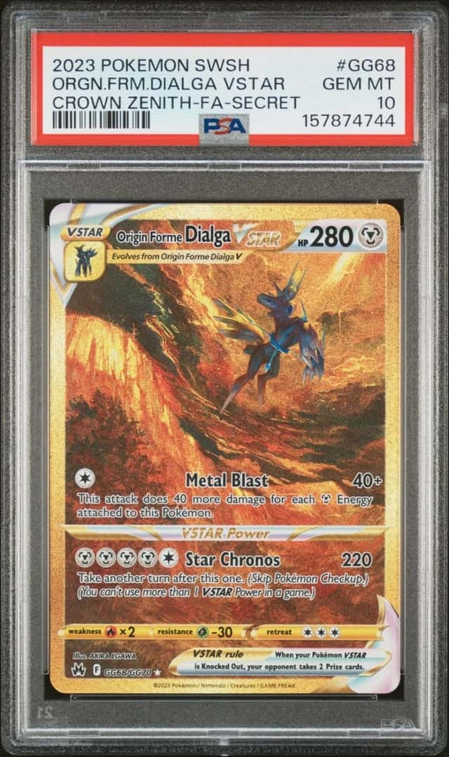 Pokemon Origin Forme Dialga Vstar Crown Zenith GG68/GG70 Secret Rare PSA 10