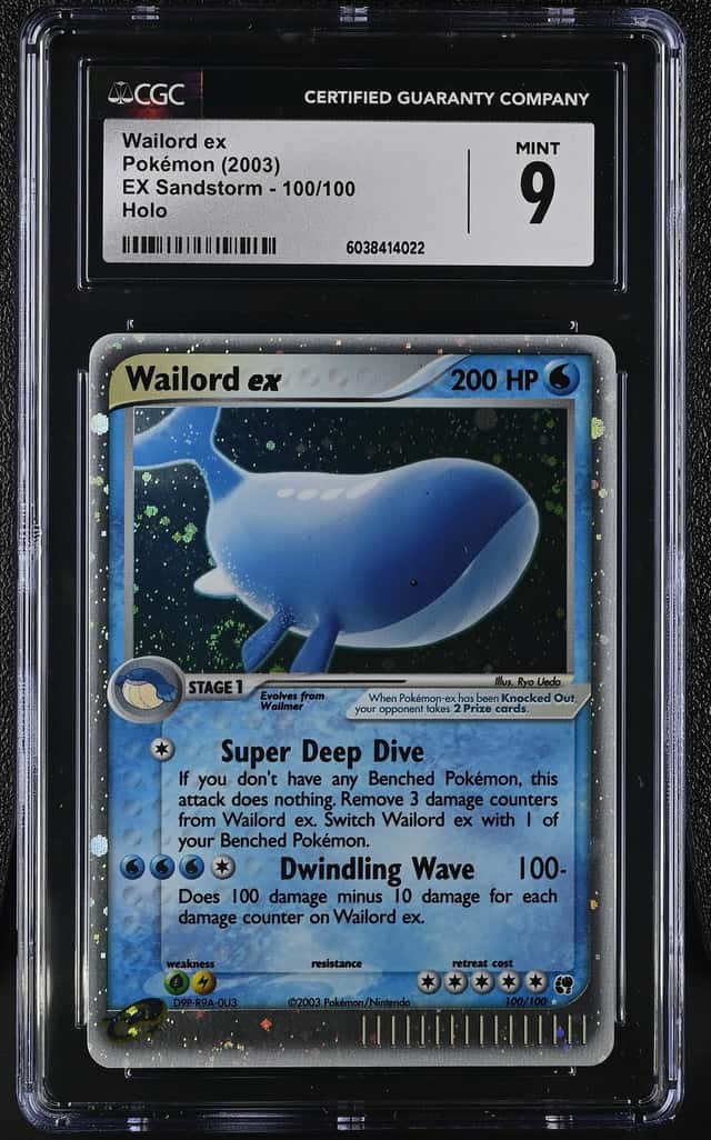 Pokemon Wailord ex EX Sandstorm 100/100 Holo CGC 9 Mint