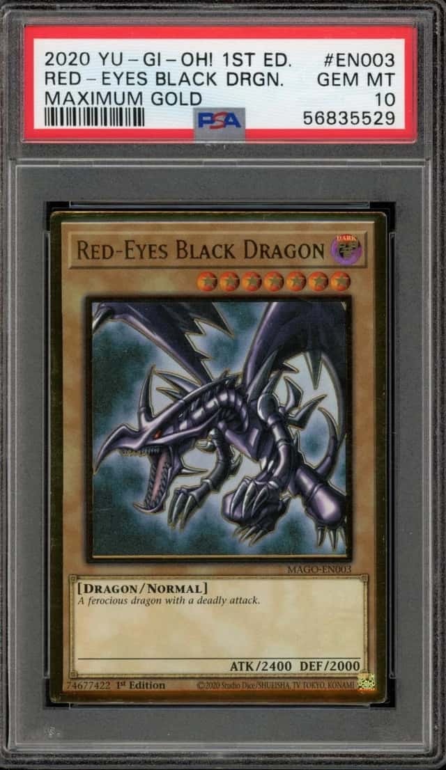 Yugioh Red-Eyes Black Dragon Maximum Gold MAGO-EN003 1st Edition PSA 10 Gem Mint