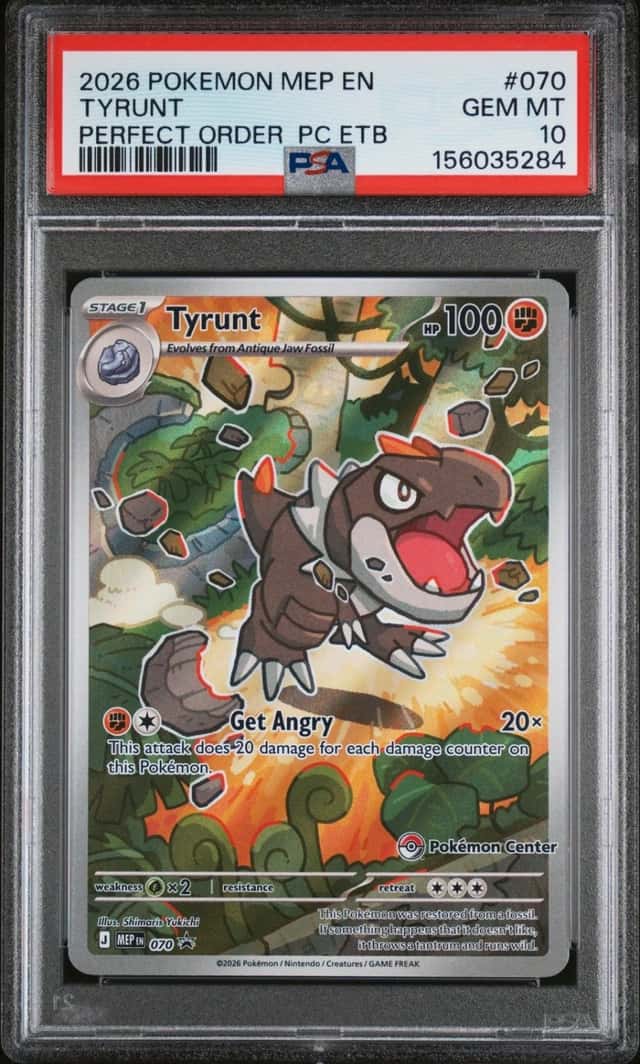 Pokemon Tyrunt Black Star Promo 070 Perfect Order Pokemon Center ETB PSA 10