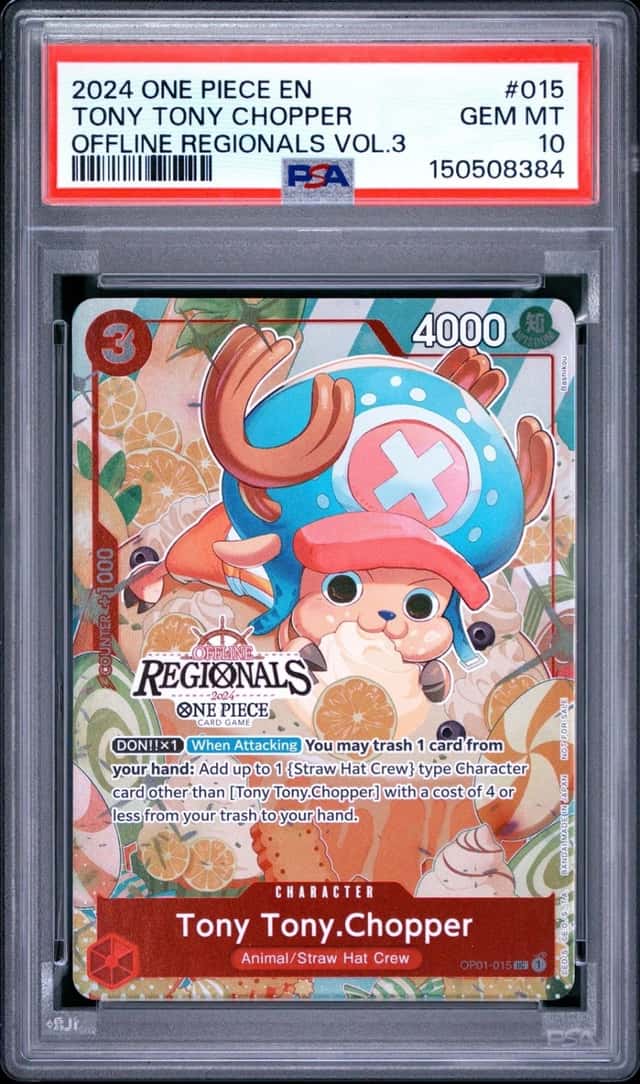 2024 ONE PIECE OFFLINE REGIONALS PACK 2024 VOL.3 #015 TONY TONY CHOPPER PSA 10