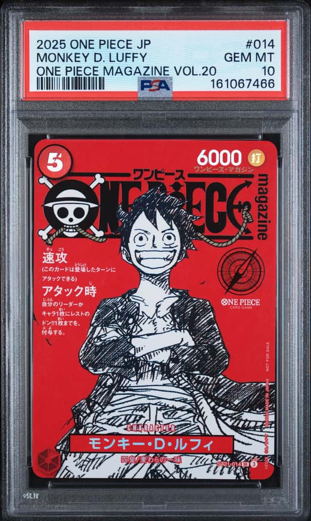 2025 One Piece Japanese One Piece Magazine Vol.20 #014 Monkey D Luffy PSA 10