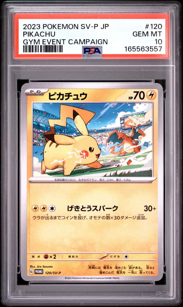 2023 POKEMON JAPANESE SV-P PROMO GYM EVENT CAMPAIGN #120 PIKACHU PSA 10