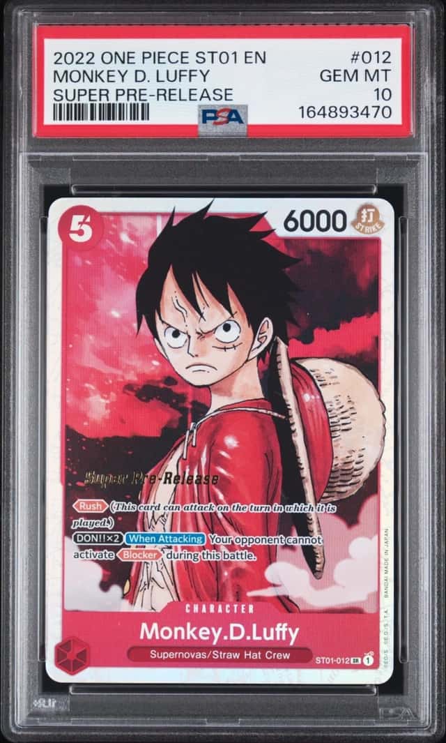 2022 ONE PIECE STARTER DECK ST01-STRAW HAT CREW #012 MONKEY D. LUFFY PSA 10