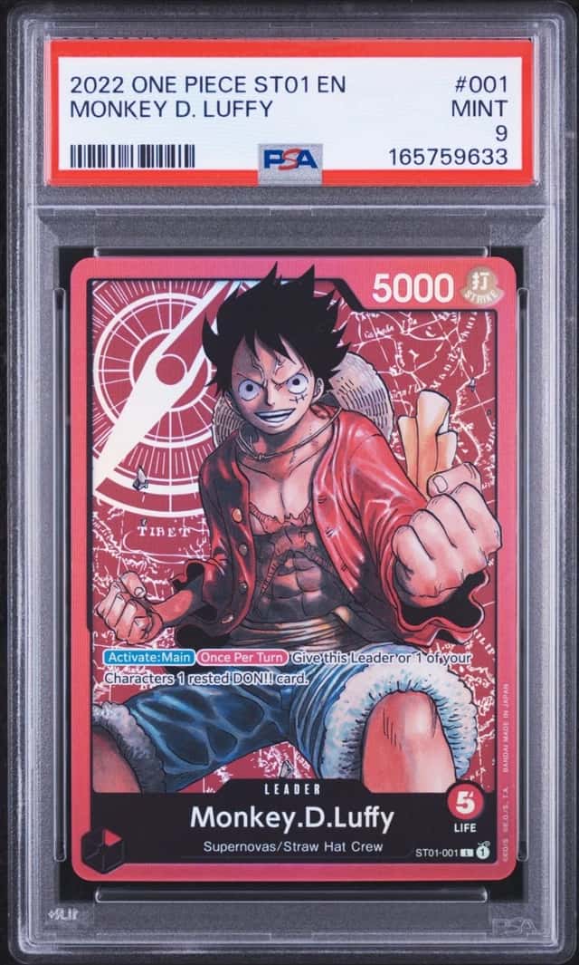 2022 ONE PIECE STARTER DECK ST01 PRE-ERRATA ENGLISH #001 MONKEY D. LUFFY PSA 9