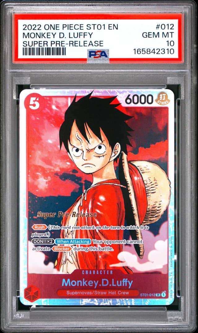 2022 ONE PIECE STARTER DECK ST01-STRAW HAT CREW #012 MONKEY D. LUFFY PSA 10