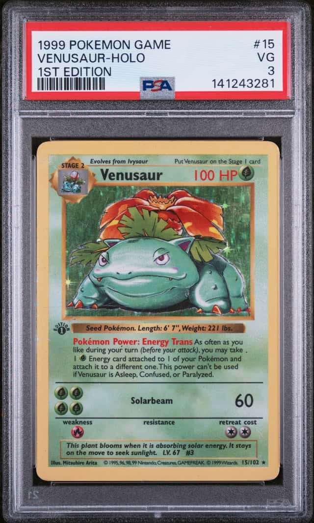 1999 Pokemon Base Set 1st Edition Holo Venusaur #15