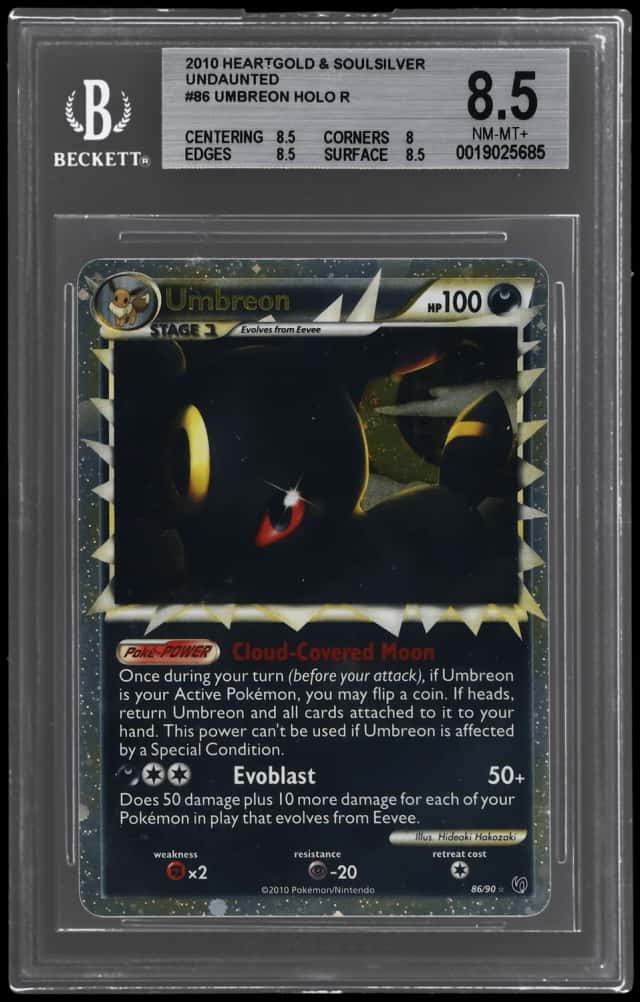 2010 Pokemon Heartgold and Soulsilver Undaunted Holo Umbreon #86