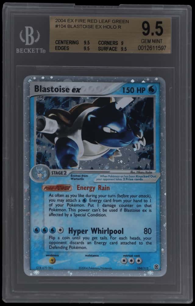 2004 Pokemon Ex Fire Red Leaf Green Holo Blastoise Ex #104