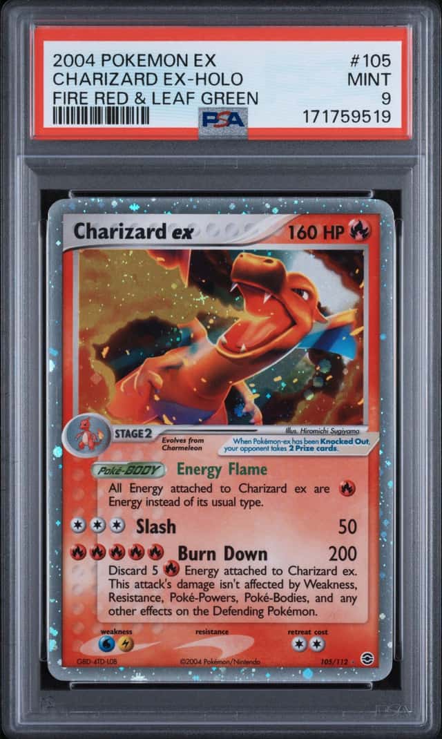 2004 Pokemon Ex Fire Red and Leaf Green Holo Charizard Ex #105
