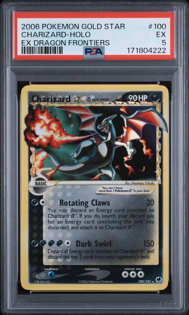 2006 Pokemon Ex Dragon Frontiers Holo Charizard Gold Star #100