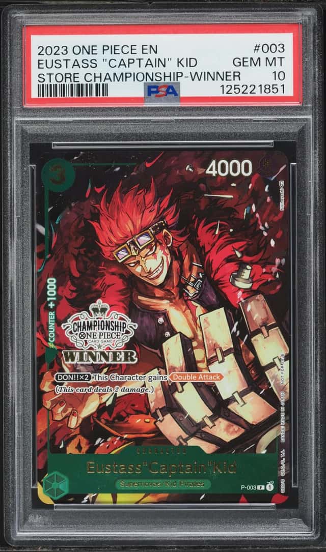 2023 One Piece Promo Store Championship Winner Eustass Captain Kid #P-003 PSA 10 GEM MINT