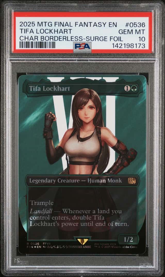 2025 Magic The Gathering MTG Final Fantasy Borderless Surge Foil Tifa Lockhart #0536 PSA 10 GEM